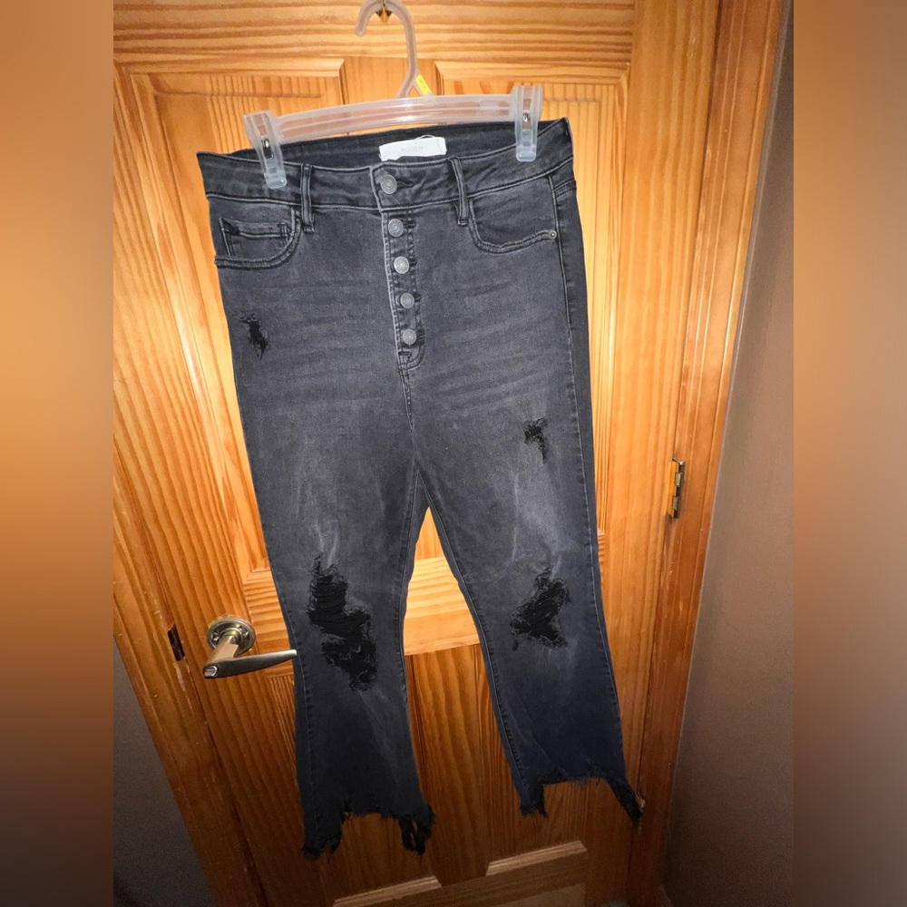 Black Kancan Distressed Jeans